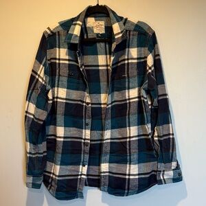 American Eagle Outfitters Heritage Blue and White Flannel Shirt